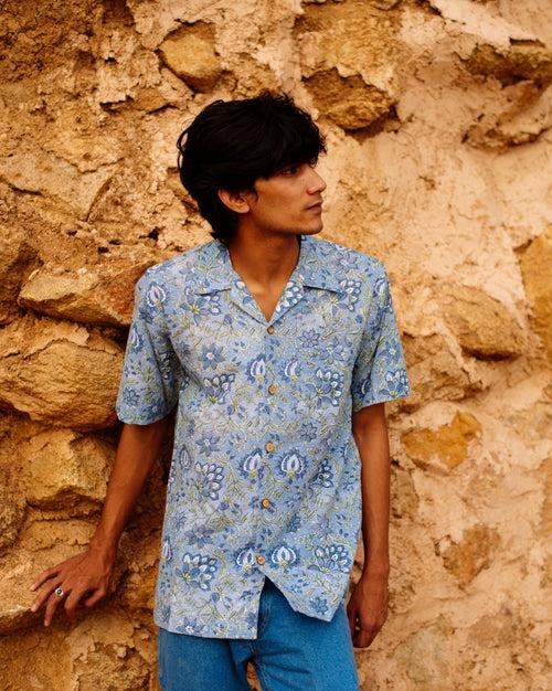 SKY BLUE FLORAL RAPID SHIRT