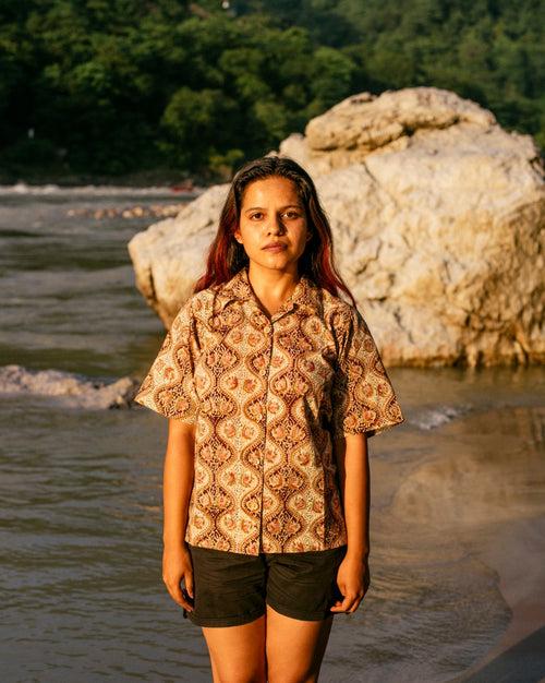 MAROON OGEE KALAMKARI SHIRT