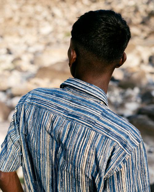 BLUE STRIPED BAGRU SHIRT