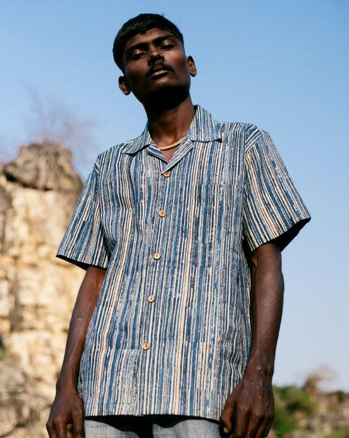 BLUE STRIPED BAGRU SHIRT