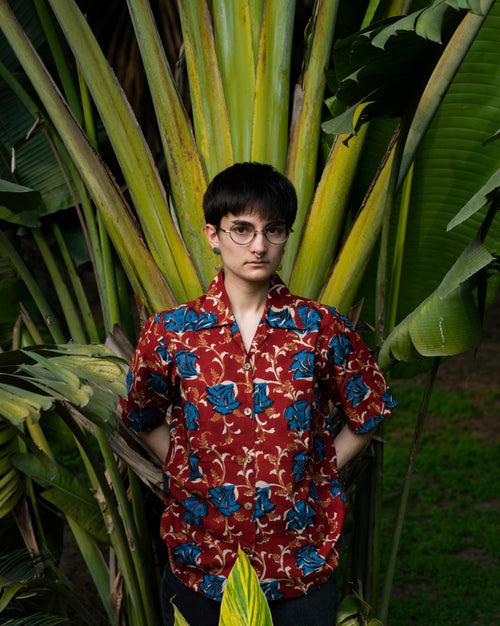 BLUE HIBISCUS KALAMKARI SHIRT