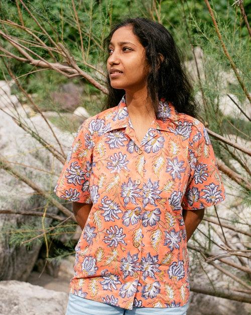 ORANGE FLORAL RAPID SHIRT