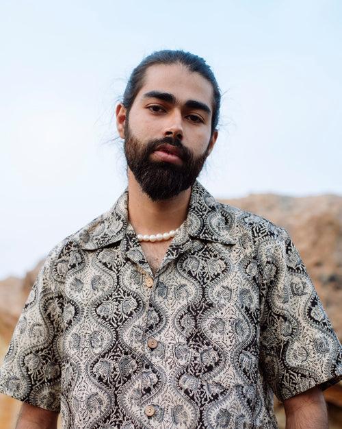 BLACK OGEE KALAMKARI SHIRT