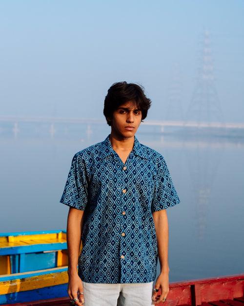 KAJU KATLI INDIGO DABU SHIRT