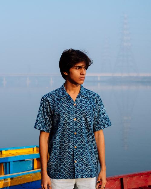 KAJU KATLI INDIGO DABU SHIRT