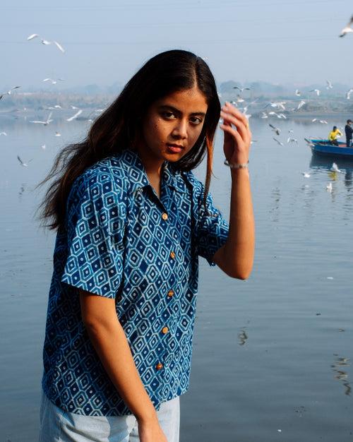 KAJU KATLI INDIGO DABU SHIRT