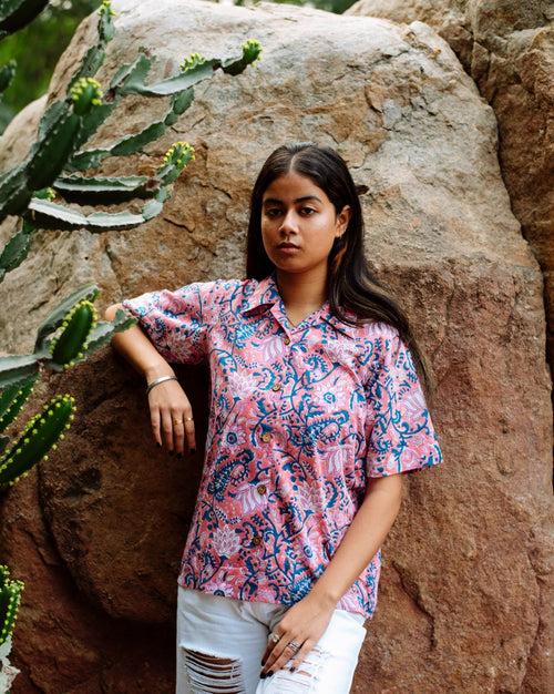 PEACH FLORAL RAPID SHIRT