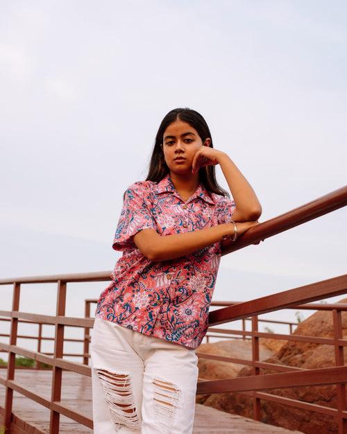 PEACH FLORAL RAPID SHIRT