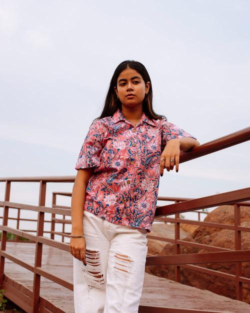 PEACH FLORAL RAPID SHIRT