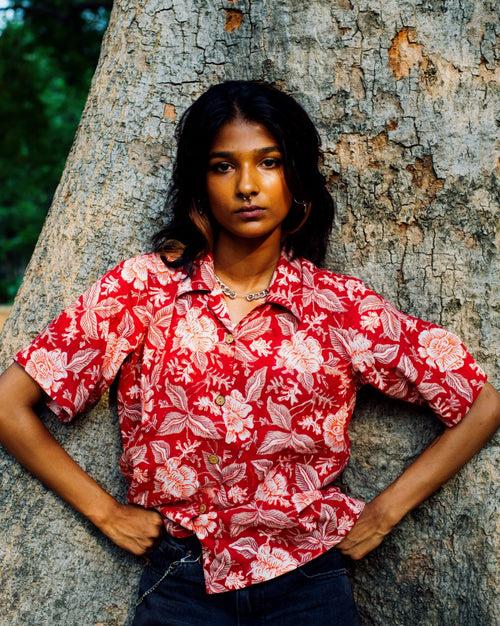 RED TROPICAL RAPID SHIRT