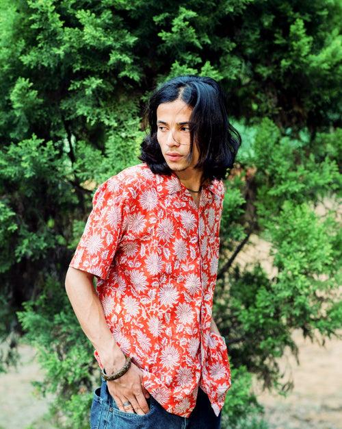 TANGERINE FLORAL RAPID SHIRT