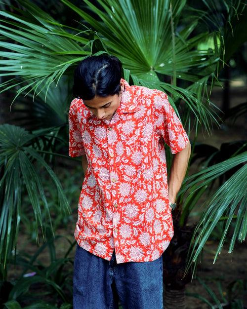 TANGERINE FLORAL RAPID SHIRT