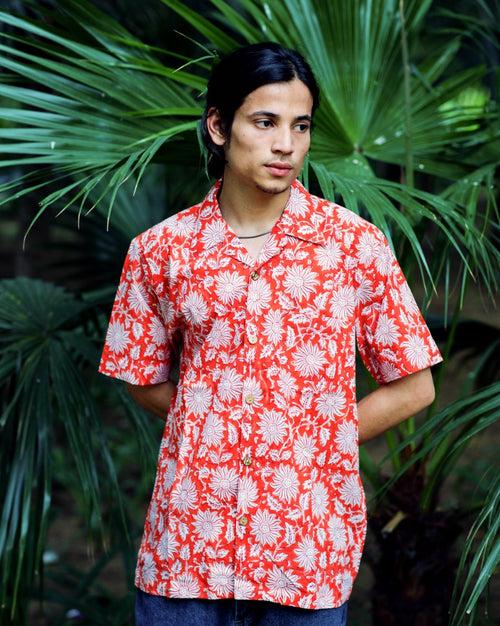 TANGERINE FLORAL RAPID SHIRT