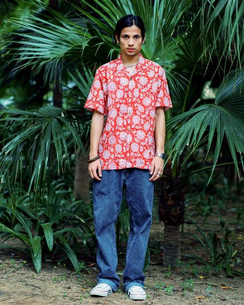 TANGERINE FLORAL RAPID SHIRT