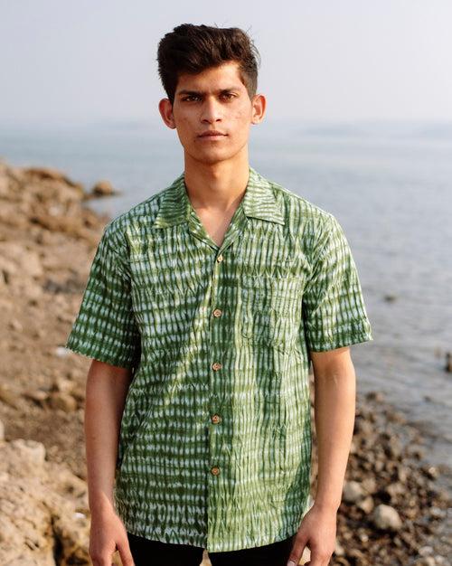 GREEN SHIBORI SHIRT