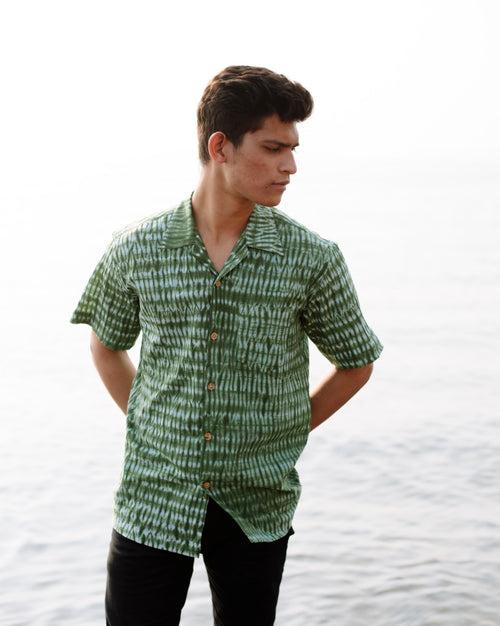 GREEN SHIBORI SHIRT