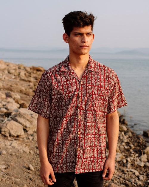 MAROON VINE BAGH SHIRT