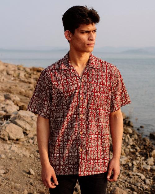 MAROON VINE BAGH SHIRT