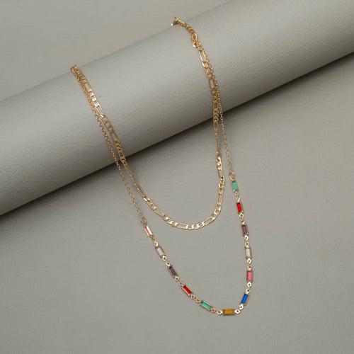 PT101556  -Simple Double  layer Necklace