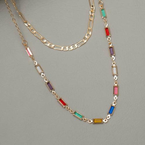 PT101556  -Simple Double  layer Necklace