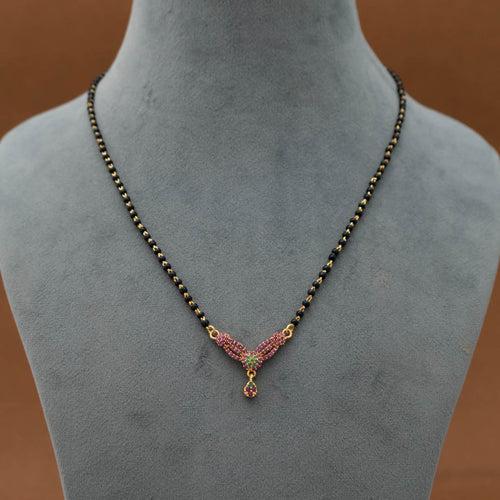 SG101429 - Gold Plated AD Stone Pendant Mangalsutra Necklace