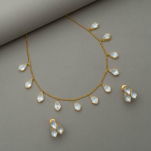 KH101634 - Polki Diamond  Necklace Earrings set