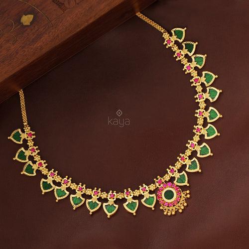 Palakka Long Haram Necklace with Pendant  PP100218