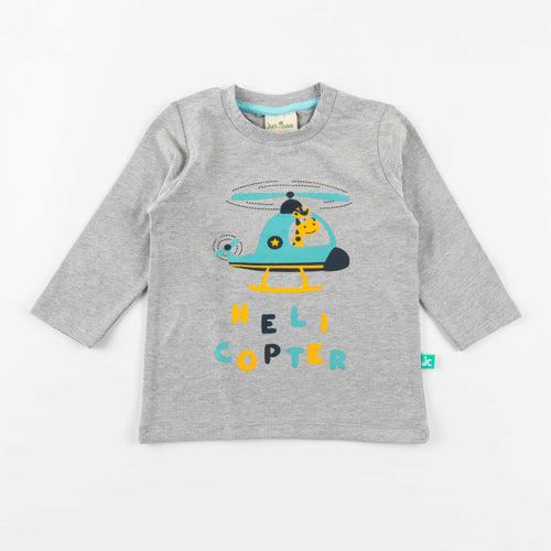 Baby Boys Helicopter Printed Full Sleeve T Shirt