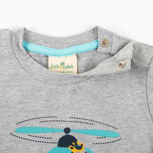 Baby Boys Helicopter Printed Full Sleeve T Shirt