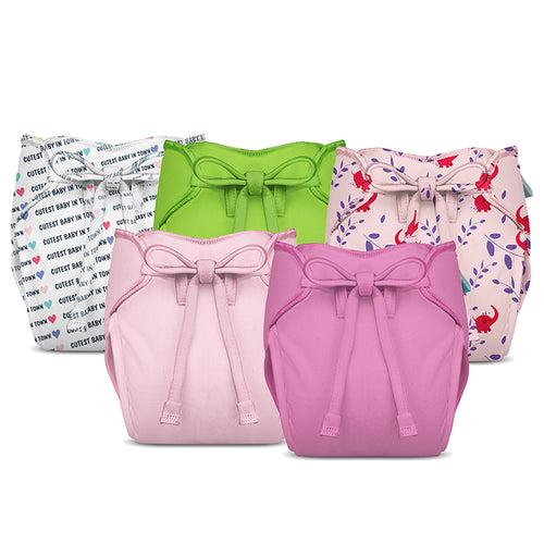 5 Piece Pack of New & Improved Smart Nappy for 0-3 months old Infants (Size XS)