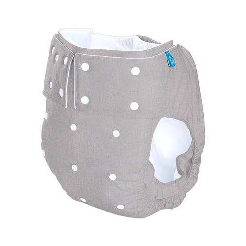 Reusable Cloth Diaper For Adults, Older Men & Women with 1 Wet Free 4 Layer Insert (Grey)