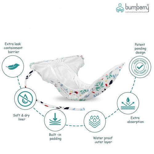 Bumberry New & Improved Smart Nappy For New Born Baby (LXL |10-18 months) FruityLime| Holds Upto 3Pees With Extra Absorbtion & 100% Leak Protection All in One Cloth Diaper For JustBorns - TRY ME PACK