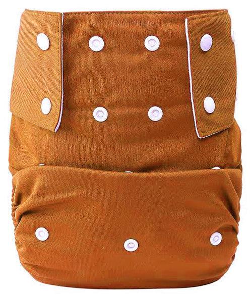 Reusable Adult Pocket Diaper with one 4 layer Microfiber washable Insert for Incontinence and Bed wetting (Brown)