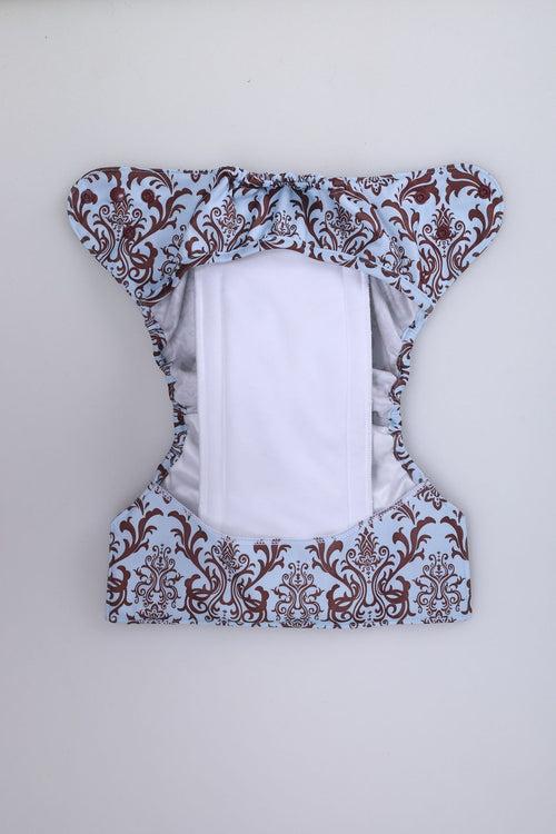 Diaper Cover (Blue brown Royal) + 1 Wet free Insert