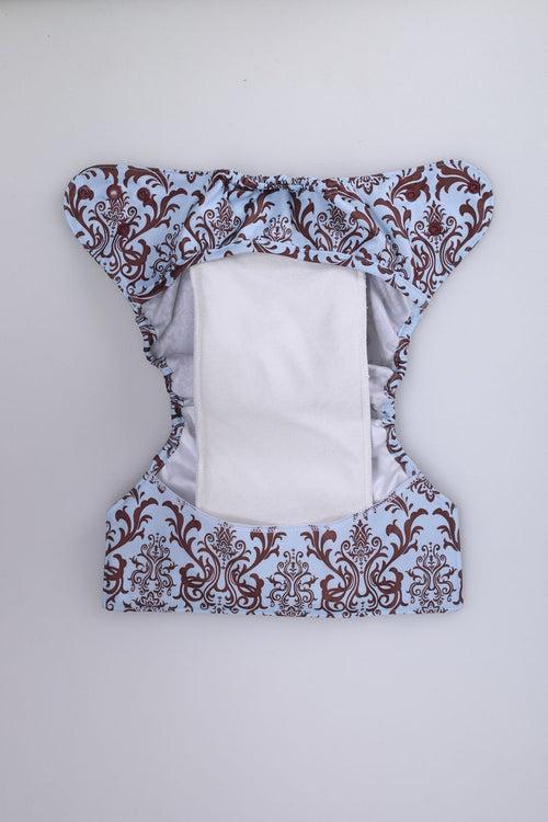 Diaper Cover (Blue brown Royal) + 1 Wet free Insert