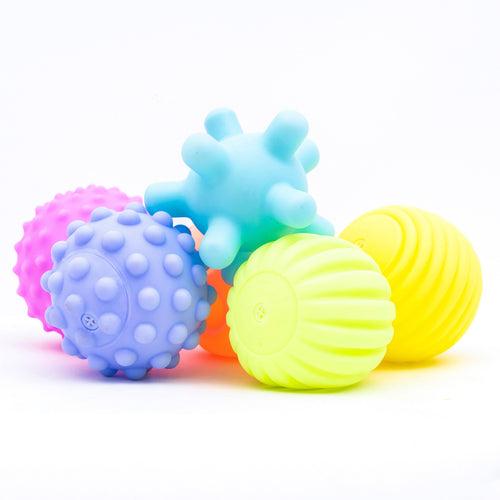 Sensory Balls Pack Of 6 | Colourful squeaky ball | Soft Plastic ball | Toys For Kids