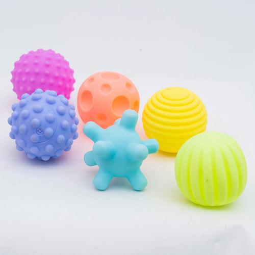 Sensory Balls Pack Of 6 | Colourful squeaky ball | Soft Plastic ball | Toys For Kids