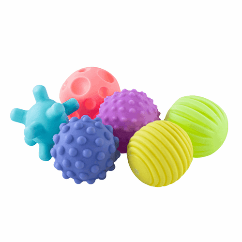 Sensory Balls Pack Of 6 | Colourful squeaky ball | Soft Plastic ball | Toys For Kids