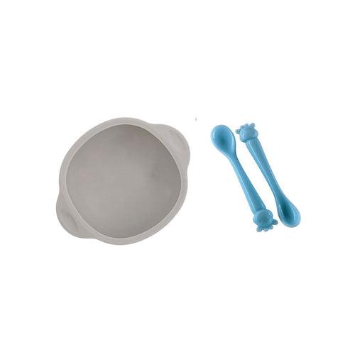 Silicone Suction Bowl and Silicon Giraffe Spoon For Baby
