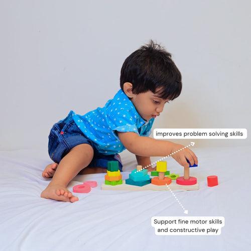 Wooden Shape sorting & stacking puzzle