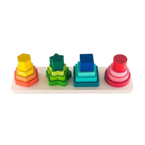 Wooden Shape sorting & stacking puzzle