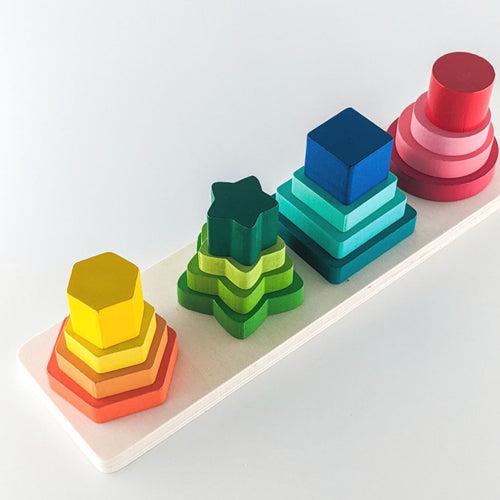Wooden Shape sorting & stacking puzzle