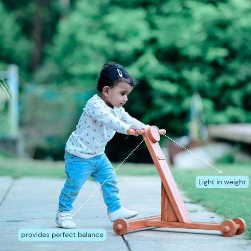 B4brain traditional scientific wooden push Walker Toys for kids