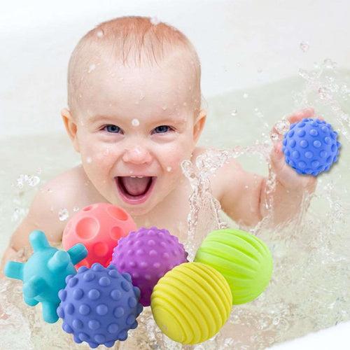 Sensory Balls Pack Of 6 | Colourful squeaky ball | Soft Plastic ball | Toys For Kids