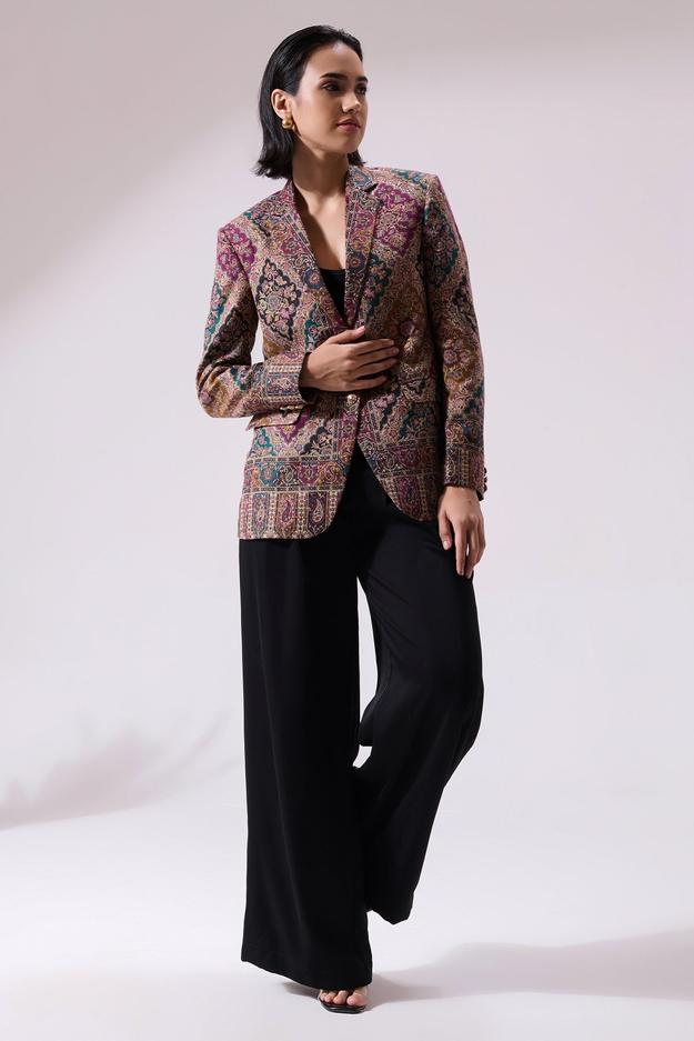 Teertha Fine Wool Silk Blazer