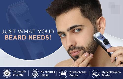 Intex Rechargeable Cordless Beard Trimmer, 40 Length Settings, 45 mins Runtime (HT 2020)