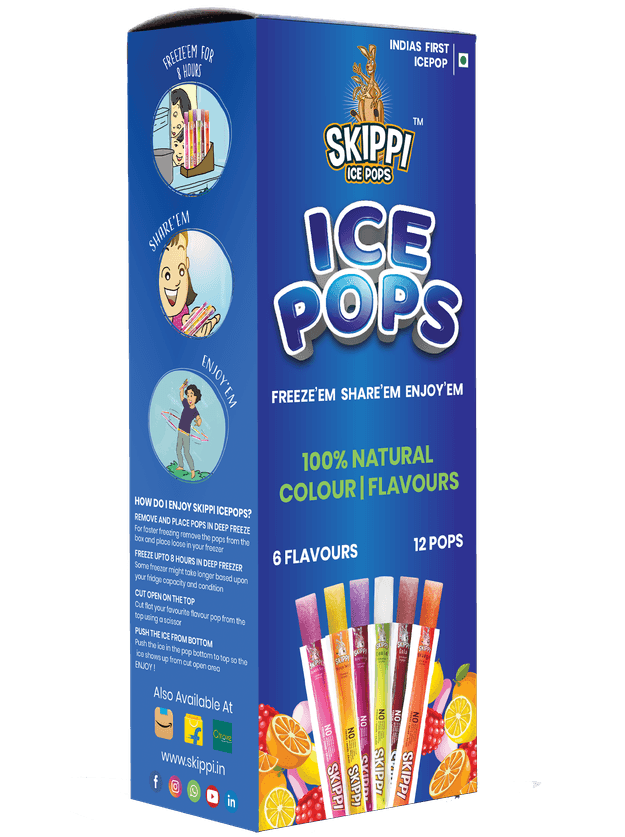 Magic Pin Exclusive All Flavor Box of Skippi Natural Ice Pops, Pack of 12 Ice Pops