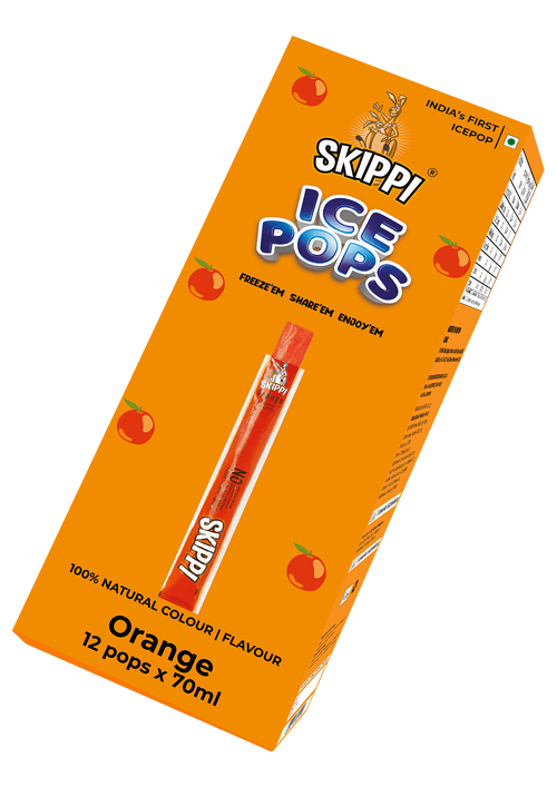 Skippi Orange Flavor Ice Pop, Case of 10 units