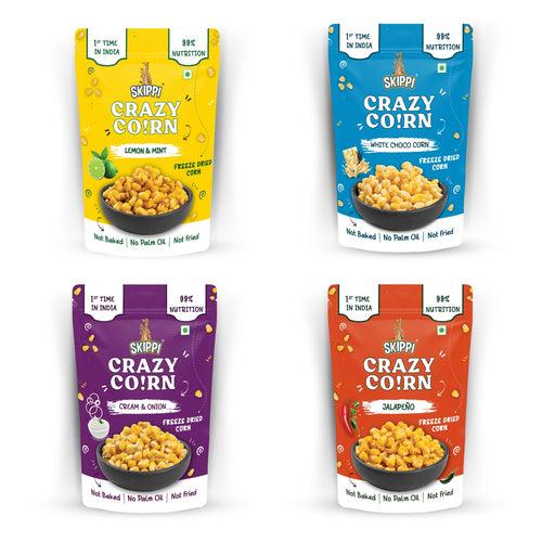 Skippi Crazy Corn Case of 80 Packs ( 4 flavors x 20 Qty)