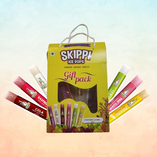 Party Return Gift ( 5 units) Skippi Natural Ice pops, 12 X 32ml. (Cola, Lychee, Raspberry, Pink Guava, Lemon, Pineapple)